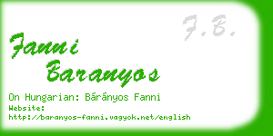fanni baranyos business card