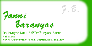 fanni baranyos business card